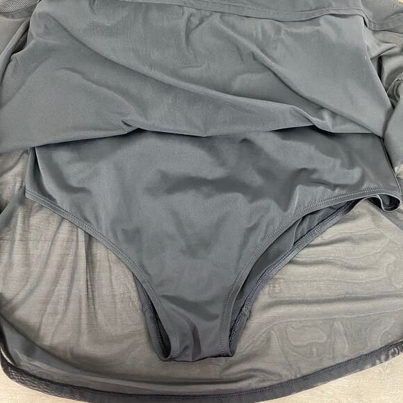 Torrid Black Mesh Top One Piece Swim Dress Sz.2DD/F - Picture 8 of 16